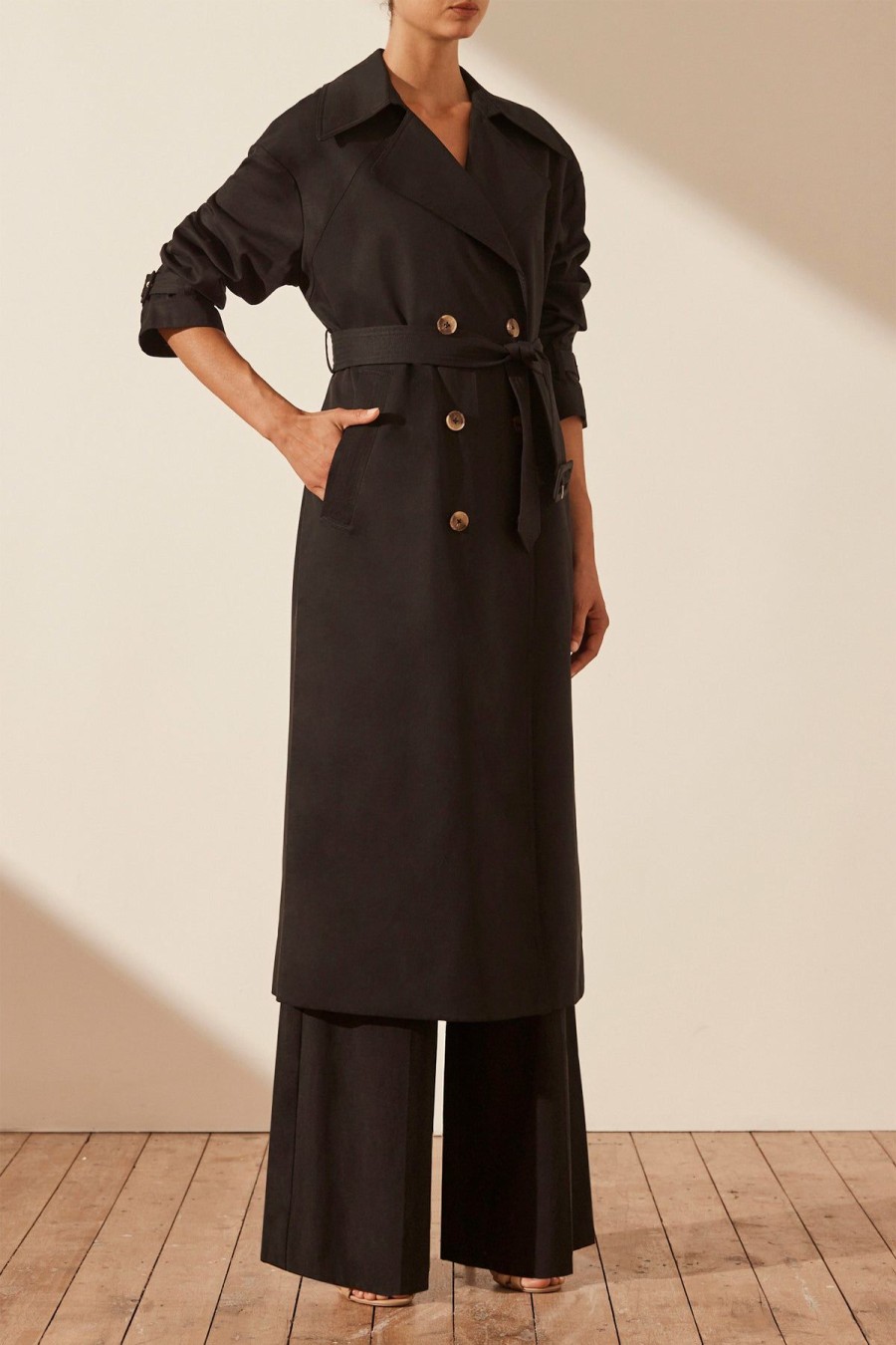 Clothing Shona Joy | Sara Trench Coat - Black