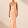 Clothing Shona Joy | La Lune Bias Cowl Midi Dress - Peach