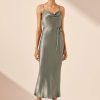 Clothing Shona Joy | La Lune Bias Cowl Midi Dress - Sage