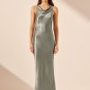 Clothing Shona Joy | La Lune High Neck Cowl Maxi Dress - Sage