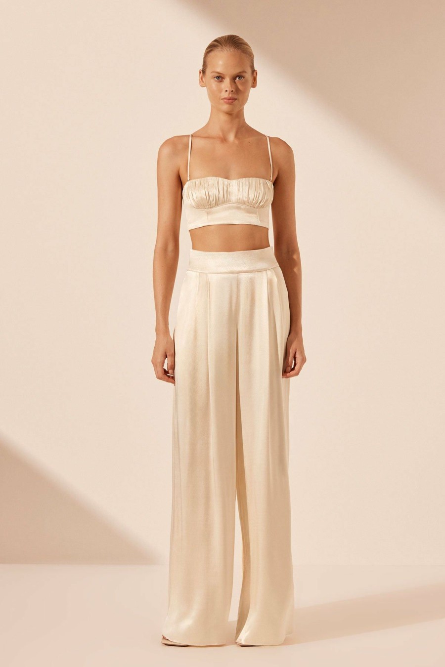 Clothing Shona Joy | La Lune Tuxedo Trouser - Cream