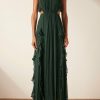 Clothing Shona Joy | Leonie Backless Frill Maxi Dress - Rosemary