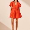 Clothing Shona Joy | Cecilia Short Sleeve Mini Dress - Hibiscus