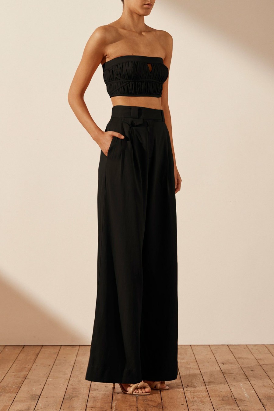 Clothing Shona Joy | Sara Tailored Wide Leg Pant - Black