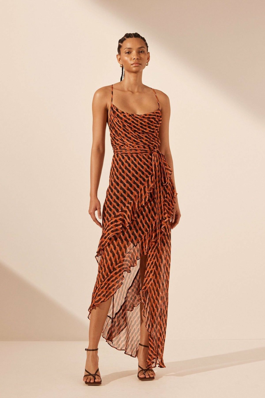 Clothing Shona Joy | Martina Cowl Neck Asymmetrical Maxi Dress