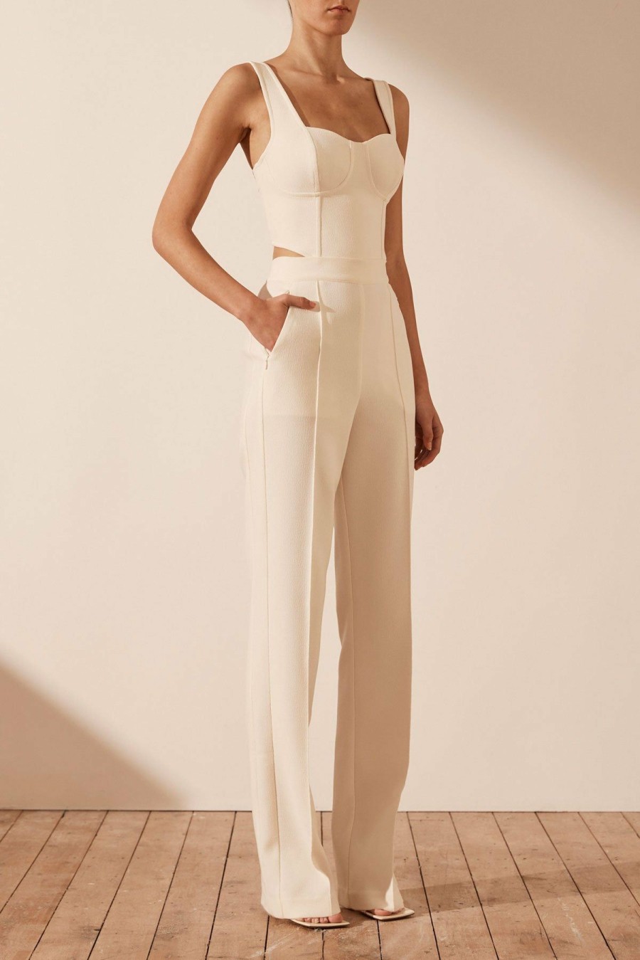 Clothing Shona Joy | Amura Side Panel Pant - Cream