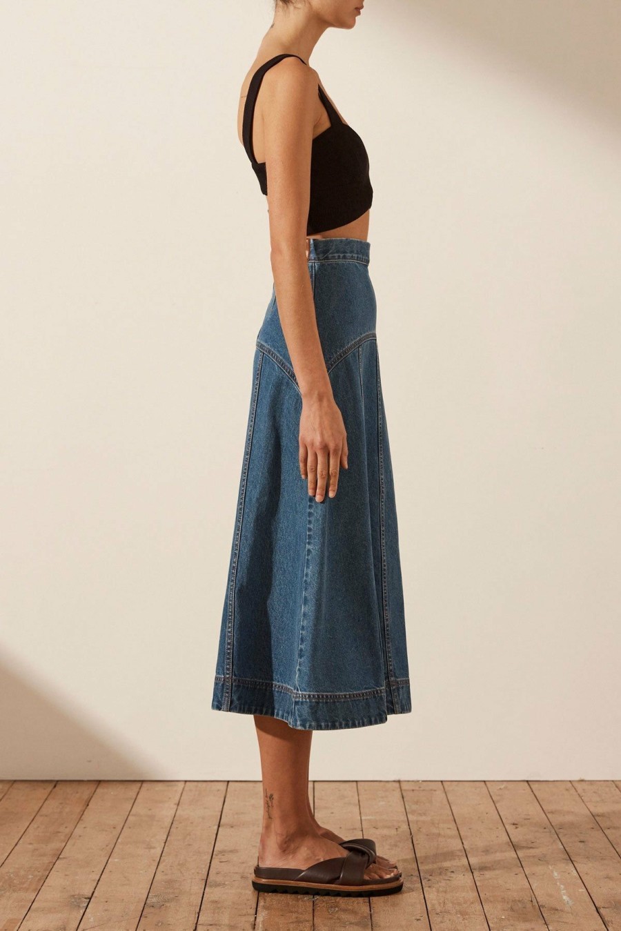 Clothing Shona Joy | Emily Panelled Fit & Flare Midi Skirt