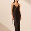 Clothing Shona Joy | Mia Lace Up Maxi Dress - Black