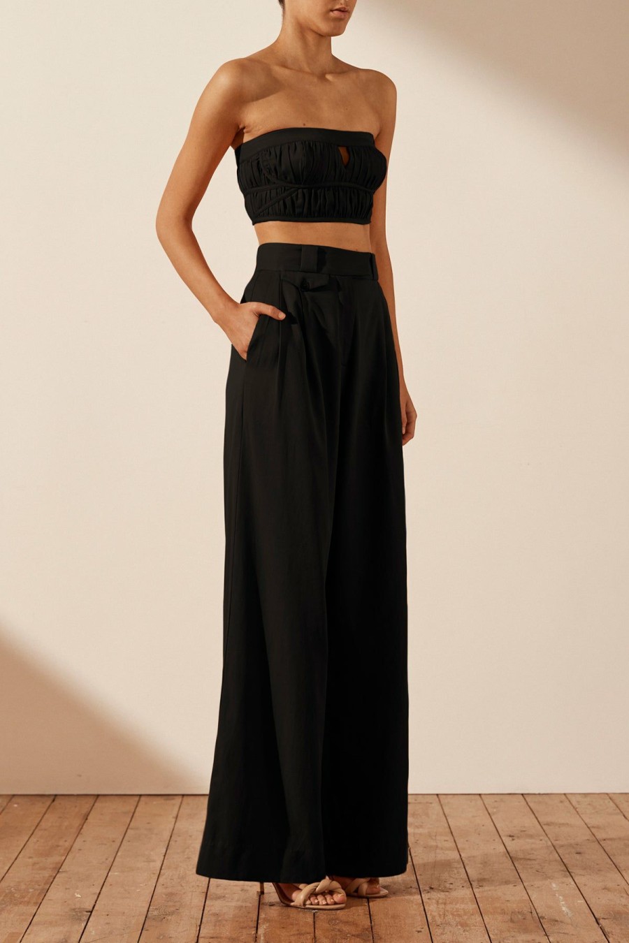 Clothing Shona Joy | Sara Tailored Wide Leg Pant - Black