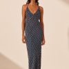 Clothing Shona Joy | Renata Layered Halter Plunged Slip Maxi Dress