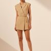 Clothing Shona Joy | Vento Sleeveless Blazer Dress - Sand