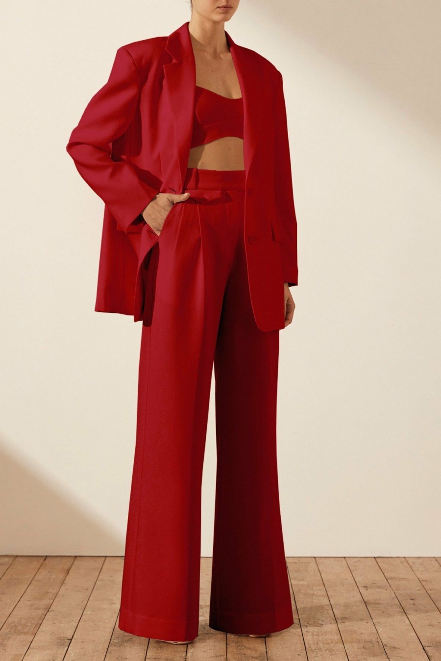 Clothing Shona Joy | Irena Oversized Blazer - Roma Red