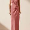 Clothing Shona Joy | Luxe Gathered Halter Midi Dress - Rose