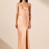 Clothing Shona Joy | La Lune Bias Cowl Maxi Dress - Peach