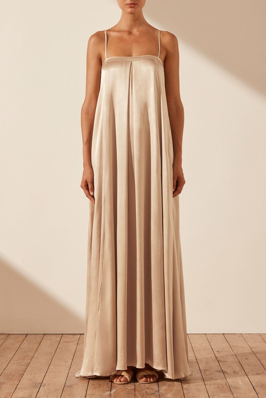 Clothing Shona Joy | La Lune Column Maxi Dress - Gold