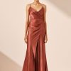 Clothing Shona Joy | La Lune Cross Draped Maxi Dress - Terracotta