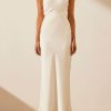 Clothing Shona Joy | Luxe High Neck Ruched Midi Dress - Ivory