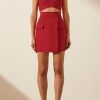 Clothing Shona Joy | Irena Wrap Mini Skirt - Roma Red