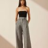 Clothing Shona Joy | Birilla Linen Tailored Wide Leg Pant - Ash