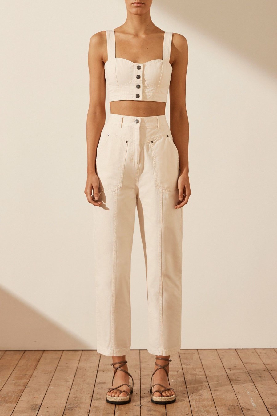 Clothing Shona Joy | Anya High Waisted Pant - Coconut