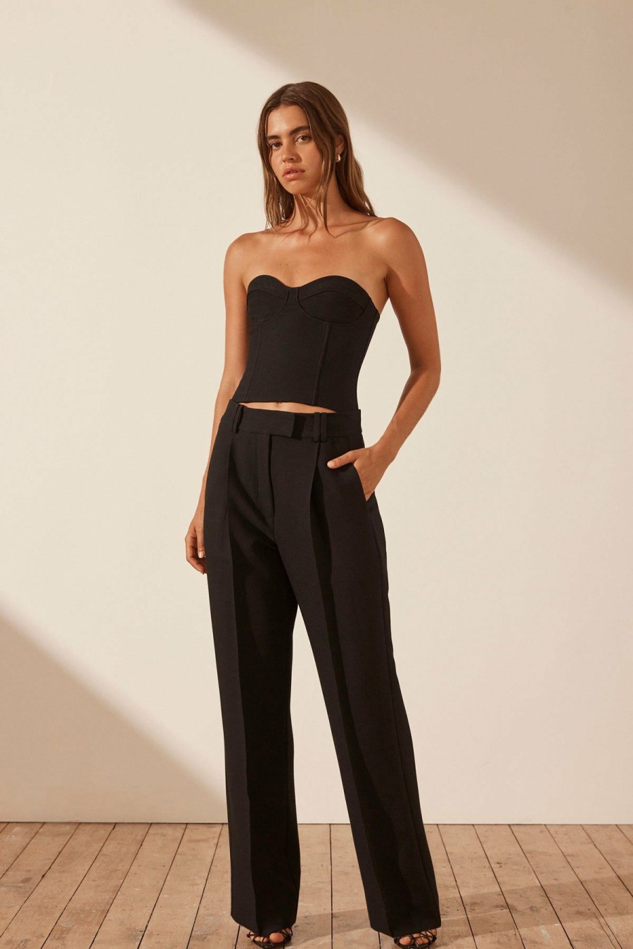 Clothing Shona Joy | Irena Low Rise Slouch Pant - Black