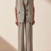 Clothing Shona Joy | Amanda Linen Sleeveless Tailored Blazer - Ash