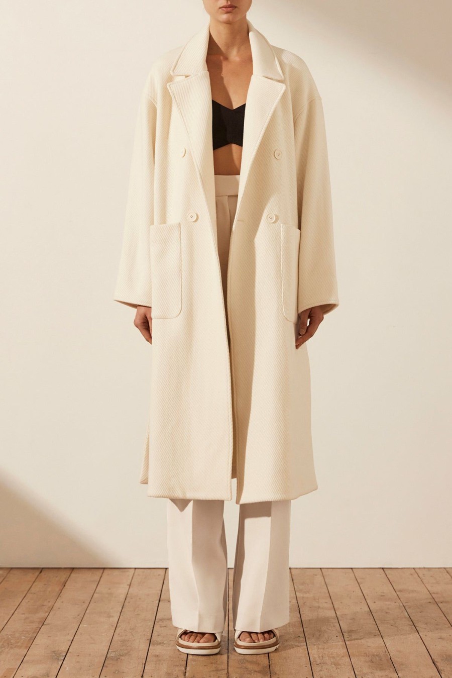 Clothing Shona Joy | Olivier Oversized Long Coat - Cream