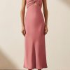 Clothing Shona Joy | Luxe Twist Front Sleeveless Midi Dress - Rose