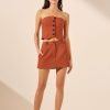 Clothing Shona Joy | Irena Micro Mini Skirt - Brick Orange