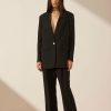 Clothing Shona Joy | Irena Collarless Oversized Blazer - Black