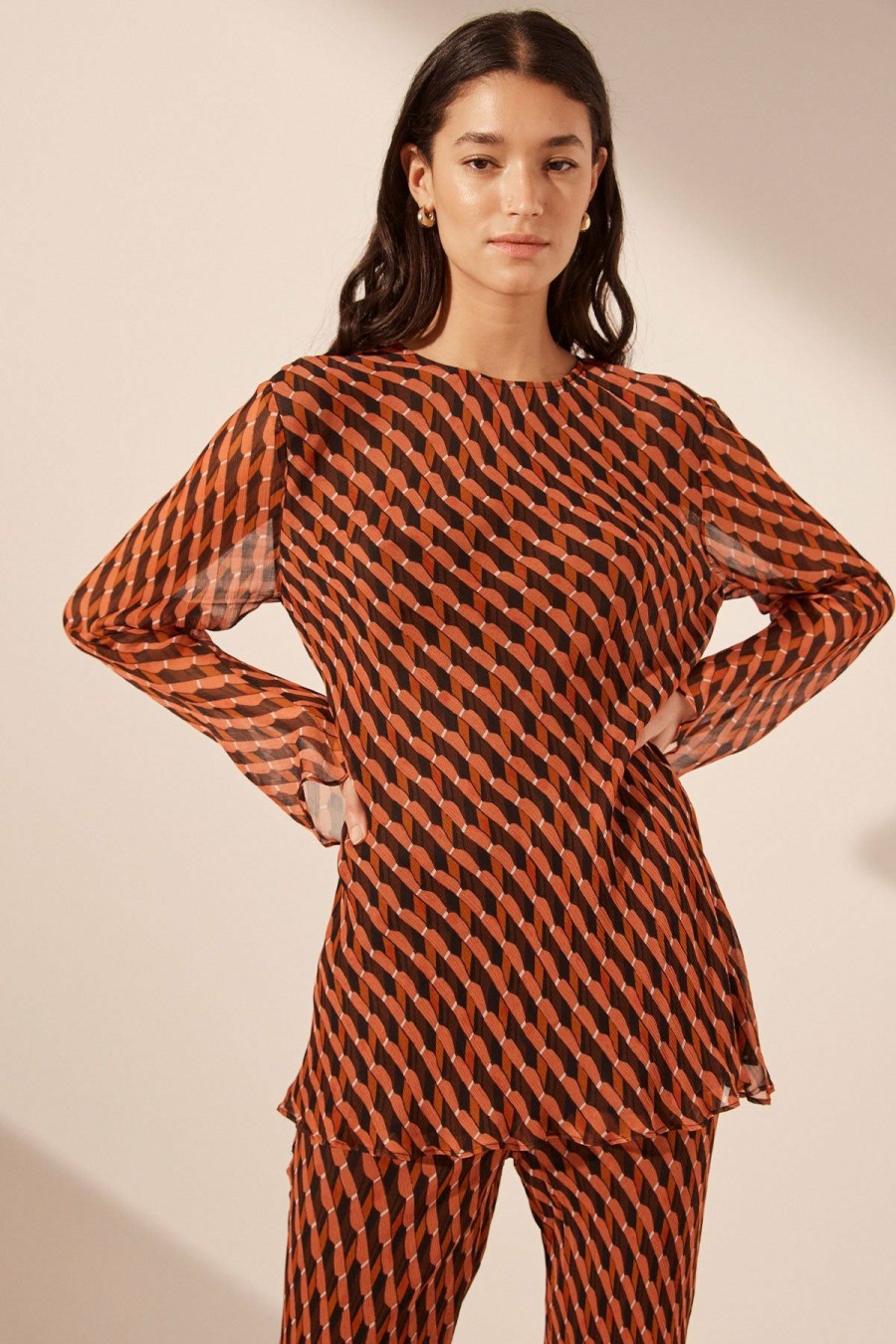 Clothing Shona Joy | Martina Flared Sleeve Bias Cut Top