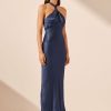 Clothing Shona Joy | Arienzo High Neck Twist Maxi Dress - Midnight