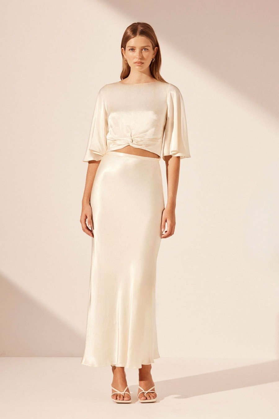 Clothing Shona Joy | La Lune Bias Maxi Skirt - Cream