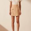 Clothing Shona Joy | Irena Wrap Mini Skirt - Peanut Butter