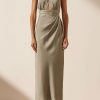 Clothing Shona Joy | Luxe Gathered Halter Midi Dress - Eucalyptus