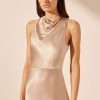 Clothing Shona Joy | La Lune High Neck Midi Dress - Gold