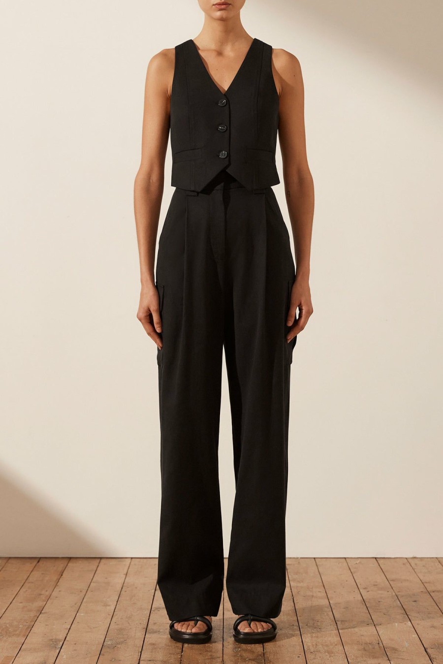 Clothing Shona Joy | Sara Utility Relaxed Pant - Black