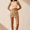 Clothing Shona Joy | Sabato Low Rise Utility Micro Mini Skirt - Tan