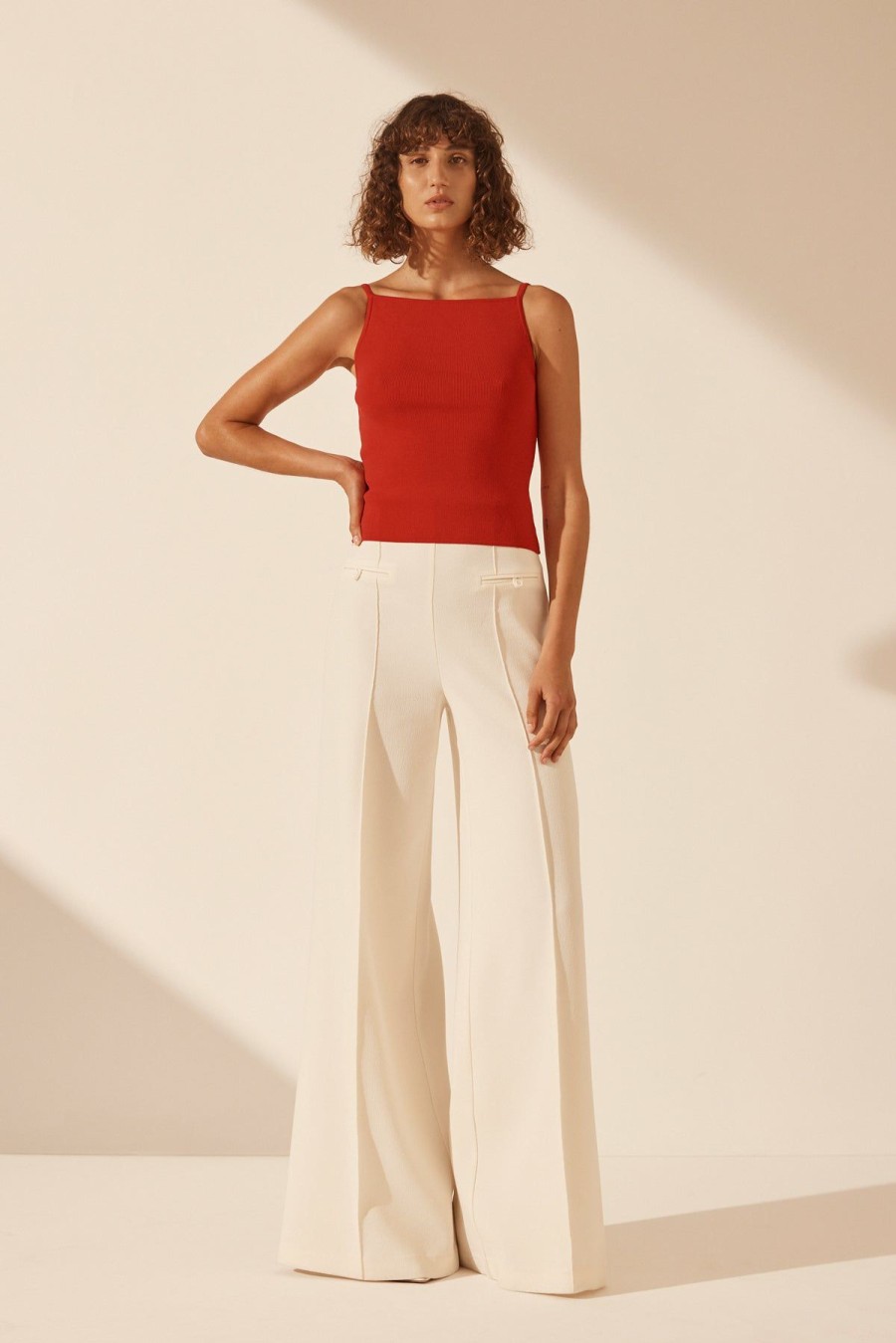 Clothing Shona Joy | Basic High Neck Top - Sailor Red