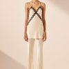 Clothing Shona Joy | Camille Long Line Cami - Cream/Black