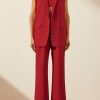 Clothing Shona Joy | Irena Sleeveless Tailored Blazer - Roma Red