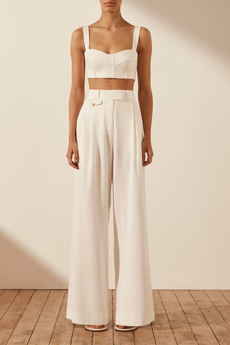 Clothing Shona Joy | Sara Corded Bustier - Coconut