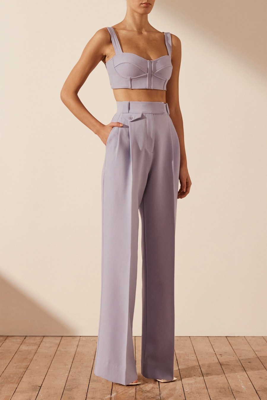 Clothing Shona Joy | Irena High Waisted Tailored Pant - Lavender