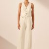 Clothing Shona Joy | Irena High Waisted Tailored Pant - Cream