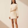 Clothing Shona Joy | Arienzo Asymmetrical Lace Up Mini Dress - Cream