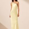 Clothing Shona Joy | La Lune One Shoulder Cowl Back Maxi Dress - Lemon