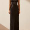 Clothing Shona Joy | La Lune Corded Ruched Maxi Dress - Black