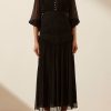 Clothing Shona Joy | Safira Button Up Ruched Midi Dress - Black