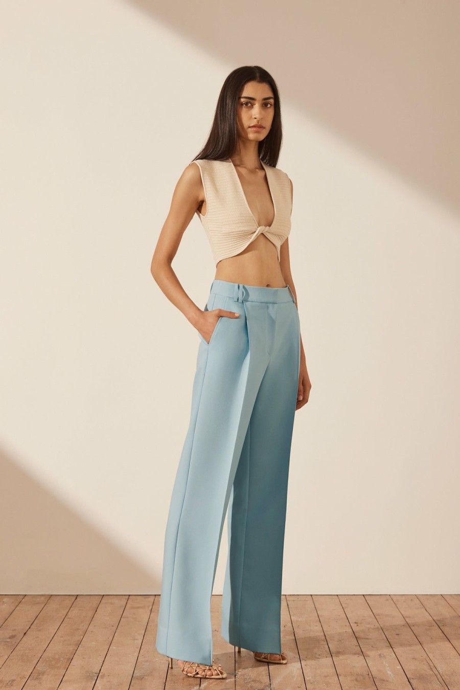 Clothing Shona Joy | Irena Mid Rise Pant - Cool Blue