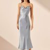 Clothing Shona Joy | La Lune Bias Cowl Midi Dress - Powder Blue